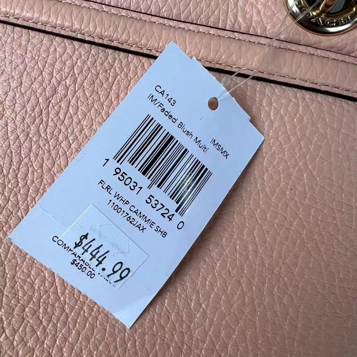 Coach CA143 Cammie Chain Shoulder Bag With Floral Whipstitch In Faded Blush Multi Coach CA143 Cammie Chain Shoulder Bag With Floral Whipstitch In Faded Blush Multi